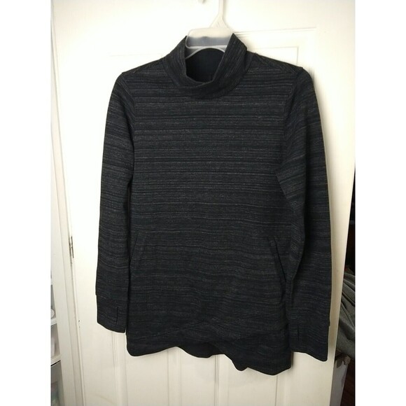 Duluth Trading Post Grey Mock Neck Tunic Pock Thumbholes Top. Size M - Picture 1 of 12